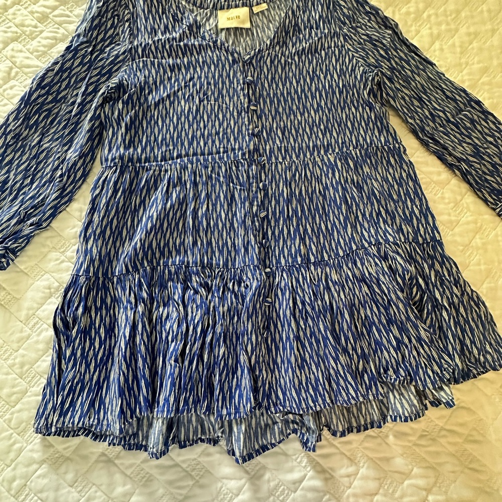 Maeve Blue Button Down Blouse Relaxed Fit